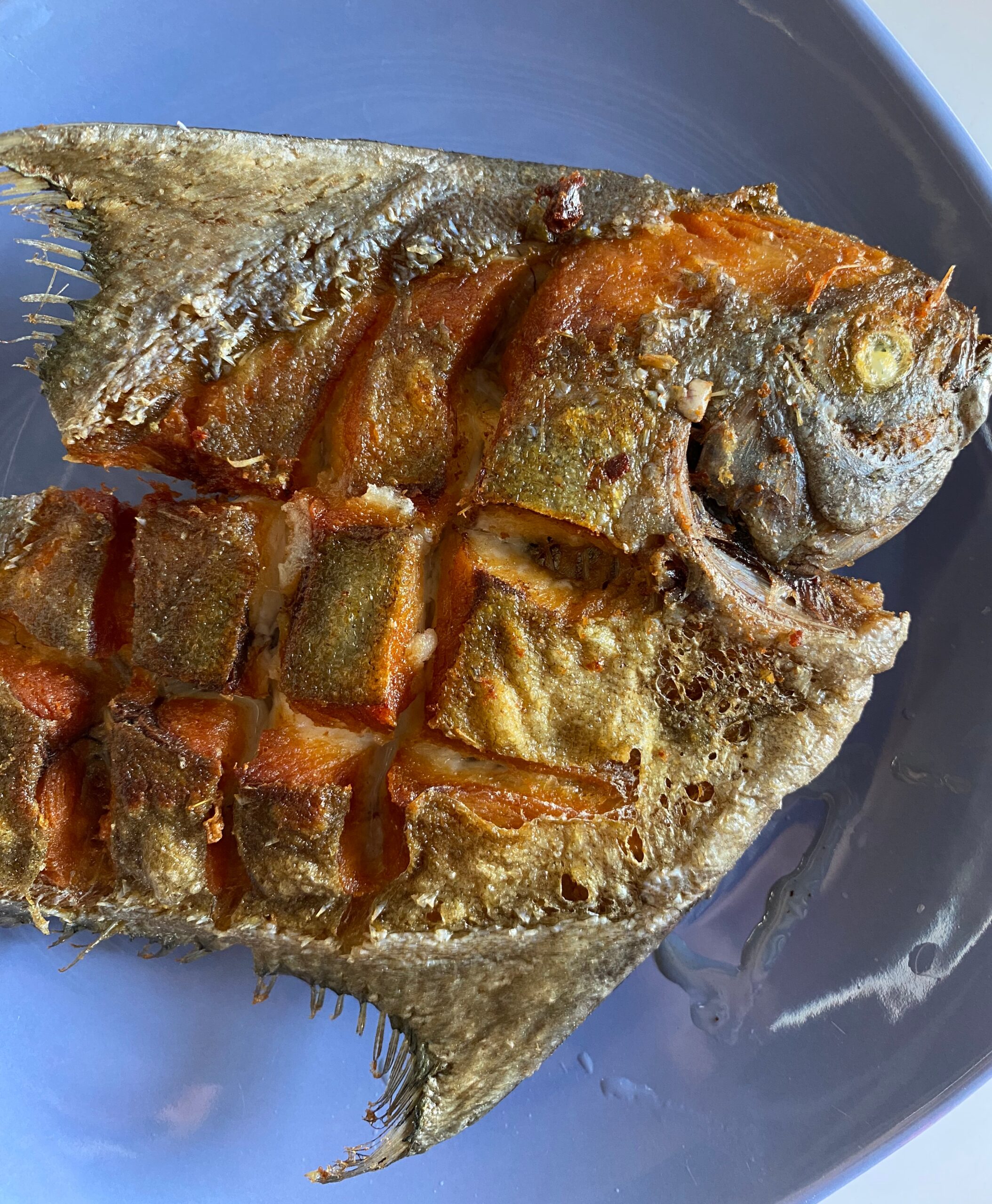 fried black pomfret